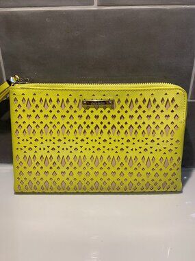 Stella & Dot Citrine Perforated Double Clutch Wallet